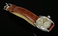 Lot 615 - A gentlemen's stainless steel Rolex Oyster mechanical strap watch