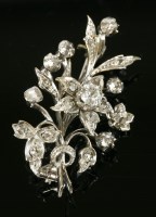 Lot 349 - A late Victorian diamond set spray brooch