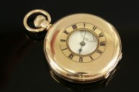 Lot 594 - A 9ct gold half hunter pocket watch