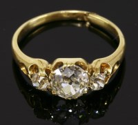 Lot 331 - A Victorian gold three stone diamond ring