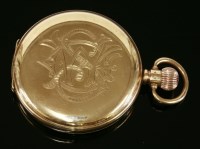 Lot 595 - A 9ct gold hunter pocket watch