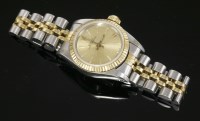 Lot 632 - A ladies' bicolour Rolex Oyster Perpetual bracelet watch