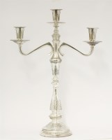 Lot 208 - A silver three-branch candelabrum