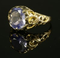 Lot 371 - A late Victorian single stone sapphire ring