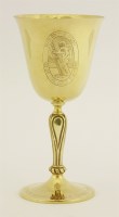 Lot 119 - An 18ct gold commemorative 'First Man on the Moon' goblet
