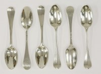 Lot 147 - A set of six George II silver hanoverian pattern teaspoons