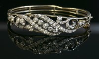 Lot 340 - A Victorian diamond set hinged bangle