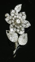 Lot 343 - A Victorian diamond set spray brooch