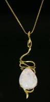 Lot 505 - A single stone opal pendant