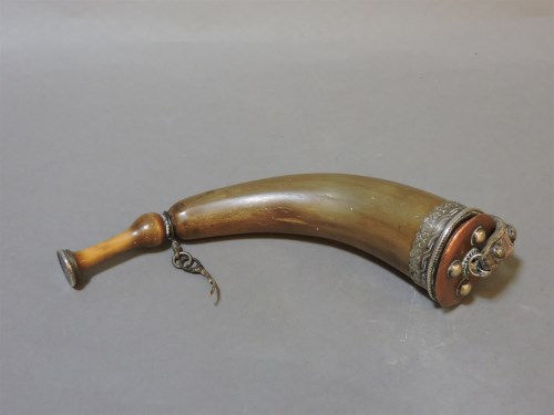 Lot 227 - A Indo-Persian powder horn