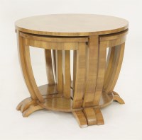 Lot 187 - An Art Deco nest of four burr maple and walnut tables