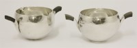 Lot 14 - A Georg Jensen silver two-handled bowl and cream jug