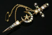 Lot 362 - A gold opal set sword