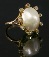 Lot 355 - A late Victorian blister pearl and diamond cluster