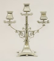 Lot 123 - An Edwardian silver three-light candelabrum