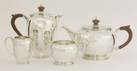 Lot 127 - A silver four-piece tea and coffee set