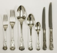 Lot 181 - A George IV/Victorian composite silver king's pattern flatware service