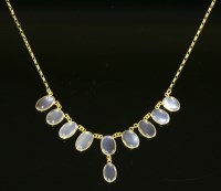 Lot 495 - A 9ct gold moonstone fringe necklace