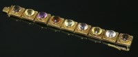 Lot 312 - A late Victorian quartz specimen gold bracelet