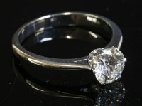 Lot 571 - A De Beers Millennium Limited Edition white gold single stone diamond ring