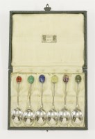 Lot 203 - A set of six silver coffee spoons