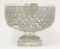 Lot 24 - An Indian silver 'jungle pattern' bowl