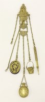Lot 215 - A Victorian silver gilt chatelaine