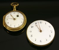 Lot 582 - A French gilt metal key wound open-faced pocket watch