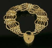 Lot 494 - An 18ct gold seven-row gate bracelet