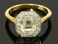 Lot 398 - An Art Deco sapphire and diamond octagonal cluster ring