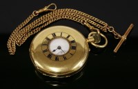 Lot 593 - An 18ct gold half hunter pocket watch