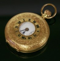 Lot 597 - A gold half hunter Swiss pocket watch