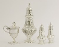 Lot 176 - A collection of silver condiments