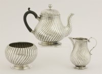 Lot 183 - A Victorian silver three-piece tea set