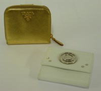 Lot 431 - A Prada metallic gold saffiano leather wallet
