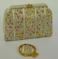 Lot 458 - A Judith Leiber white satin and embroidered evening bag