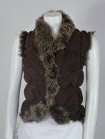 Lot 297 - A Joseph Brown quilted lambskin and suede sleeveless gilet jacket