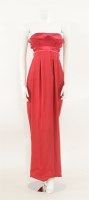 Lot 261 - An Yves Saint Laurent red silk strapless evening dress