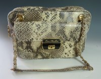 Lot 447 - A 'Love Moschino' leather snakeskin print handbag