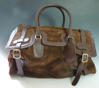 Lot 372 - An Aquascutum of London vintage brown suede and leather holdall