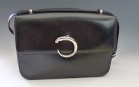 Lot 466 - A Cartier 'Panthère' black leather shoulder bag