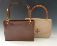 Lot 469 - A Launer & Co. London vintage brown gloss leather handbag
