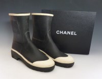 Lot 167 - A pair of Chanel wellington rainboots