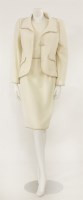 Lot 216 - A Chanel cream wool dress and jacket suit
