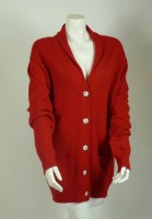 Lot 223 - A Chanel red cashmere cardigan