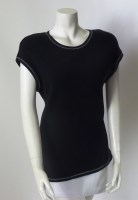 Lot 226 - A Chanel black cotton and cashmere ribbed T-shirt