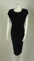 Lot 227 - A Chanel black cotton ribbed dress