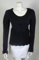 Lot 228 - A Chanel black wool and cashmere fine knitted jumper