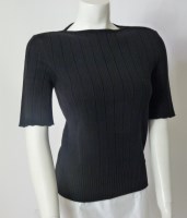 Lot 230 - A Chanel black cotton wide ribbed jumper