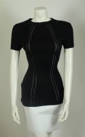 Lot 232 - A Chanel black wool ribbed top